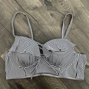 Cacique Underwire Striped Swim Top size 42C
